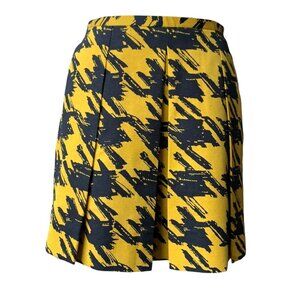 Club Monaco Houndstooth Pleated Mini Short Skirt Academia Plazacore Corpcore